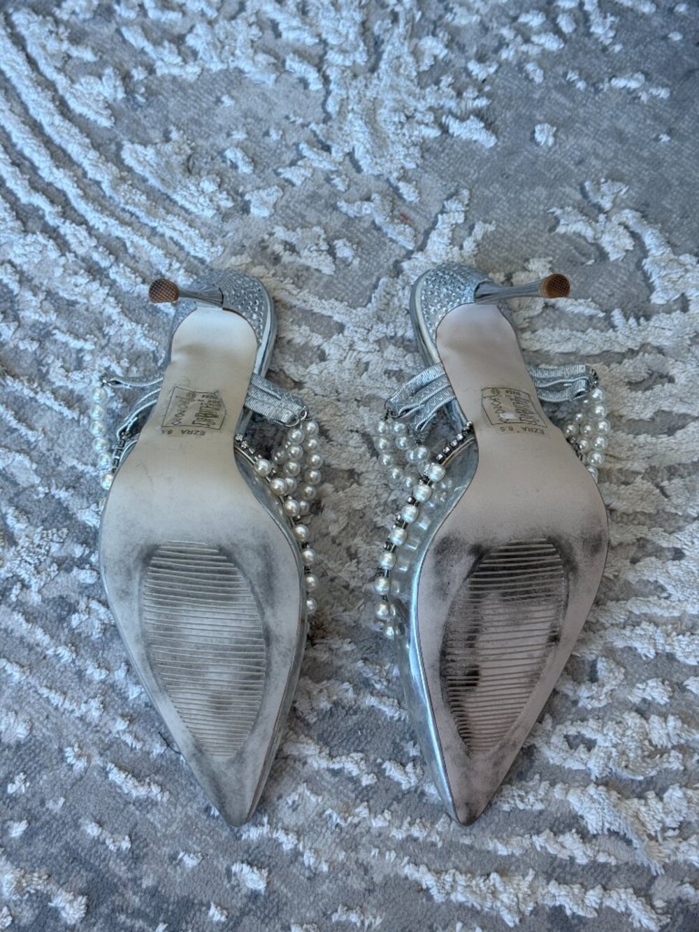 Azalea Wang Rhinstone Pearl PVC Heels - Picture 3 of 3